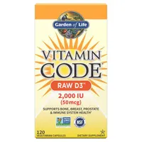 Garden of Life - Vitamin Code RAW, Witamina D3, 2000 IU, 120 vkaps