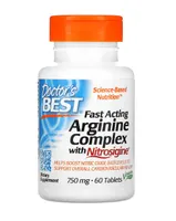 Doctor's Best - Szybko Działający Kompleks Argininy z Nitraginą, 750 mg, 60 tabletek