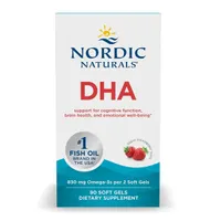 Nordic Naturals - DHA, 830mg, Smak Truskawkowy, 90 kapsułek miękkich