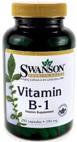 Swanson - Witamina B-1 (Tiamina), 100mg, 250 kapsułek