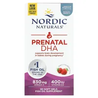 Nordic Naturals - Prenatal DHA, 830mg Omega 3 dla Kobiet w Ciąży, Truskawka, 90 kapsułek miękkich