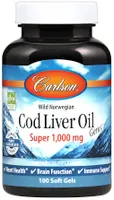 Carlson Labs - Wild Norwegian Cod Liver Oil, 1000mg, 100 kapsułek miękkich