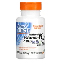 Doctor's Best - Naturalna Witamina K2 MK7 z MenaQ7 + D3, 180mcg, 60 vkaps