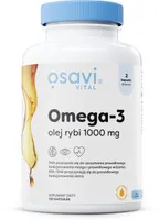 Osavi - Omega-3 Olej Rybi, 1000mg, Naturalny Smak, 120 kapsułek miękkich