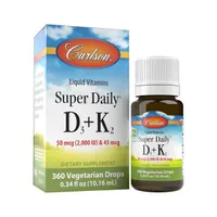 Carlson Labs - Super Daily D3 + K2, 2000 IU, Płyn, 10 ml