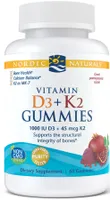Nordic Naturals - Witamina D3+K2, Smak Granatu, 60 żelek
