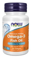NOW Foods - Omega 3, Molekularnie Destylowany Olej Rybny, 30 kapsułek miękkich