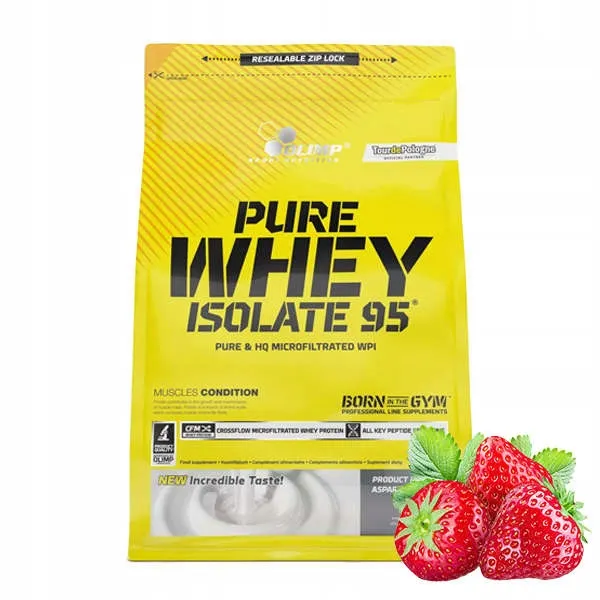Olimp - Pure Whey Isolate 95, Truskawka, Proszek, 600g